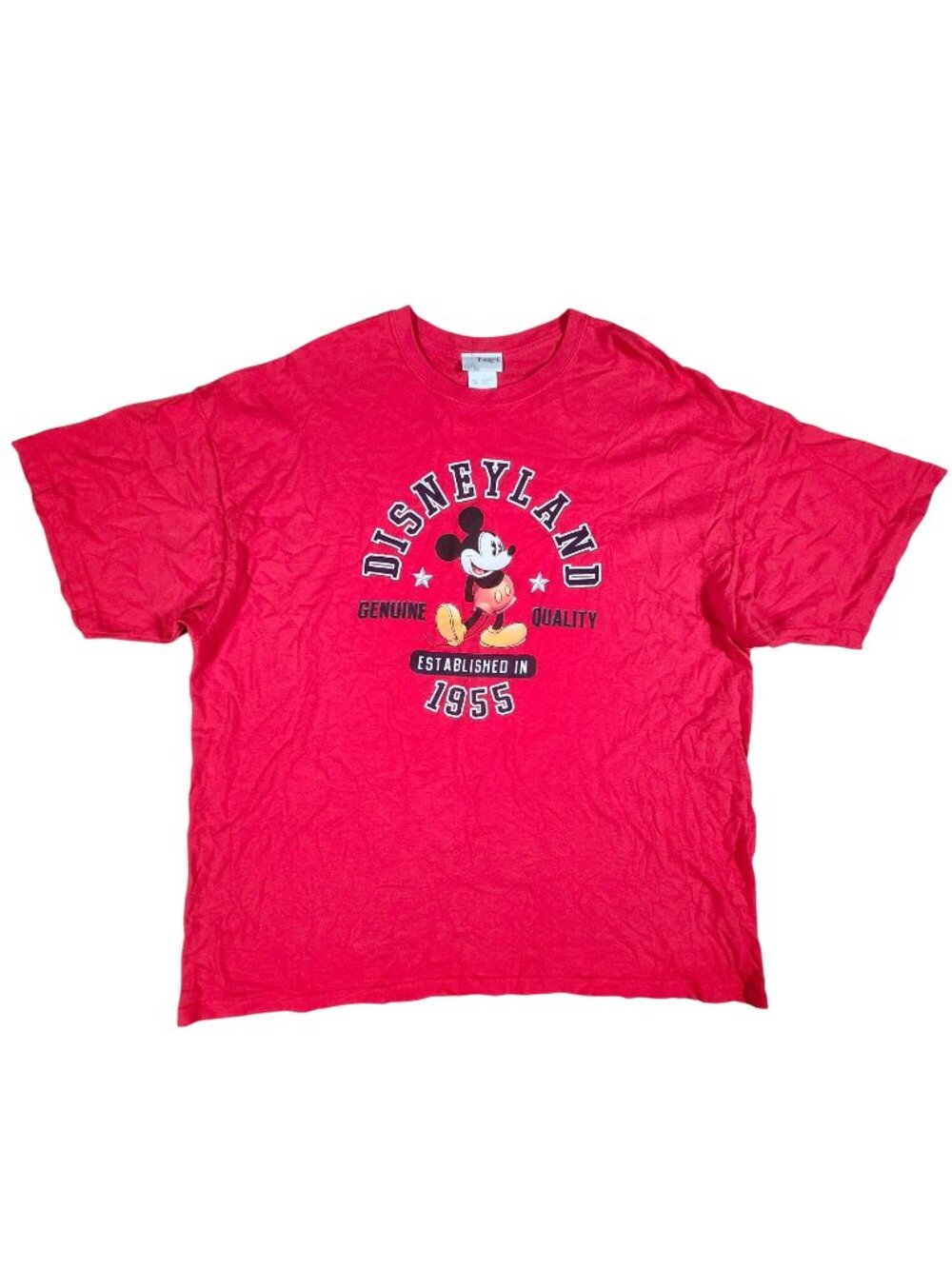 Disneyland Resort Red Mickey Mouse T-Shirt 2XL 100% Cotton Genuine Quality Estab
